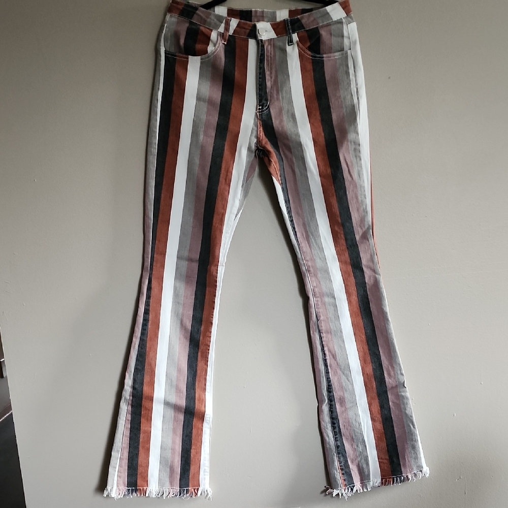 Womens Alter'd State Striped Flare Jeans